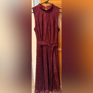 Studio One Maroon Lace Dress